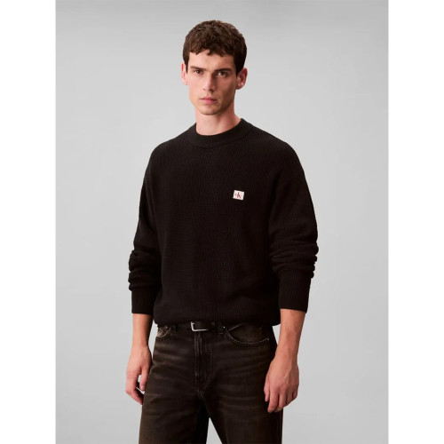 Calvin Klein Ανδρική πλεκτή μπλούζα Waffle Cotton Monogram Jumper